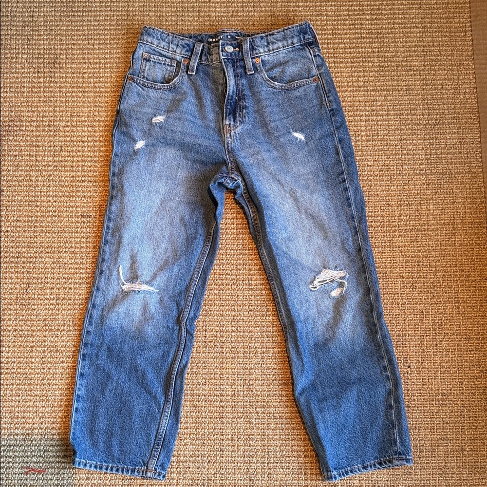 Old Navy Kids Relaxed Blue Jeans with Distressed Details